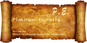 Plakinger Esztella névjegykártya
